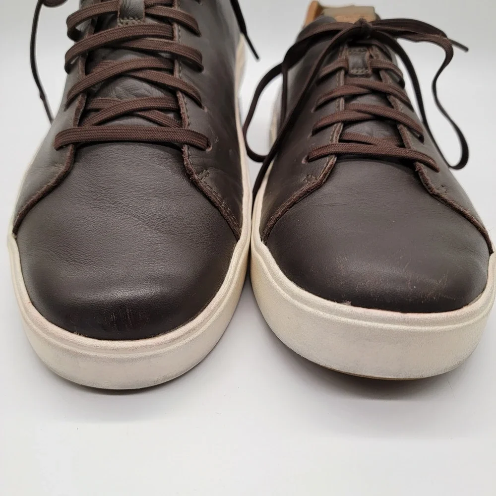 Olukai Lae'ahi Li'ili Men's Sz 10.5 Shoes Brown Leather Comfort Casual Sneakers